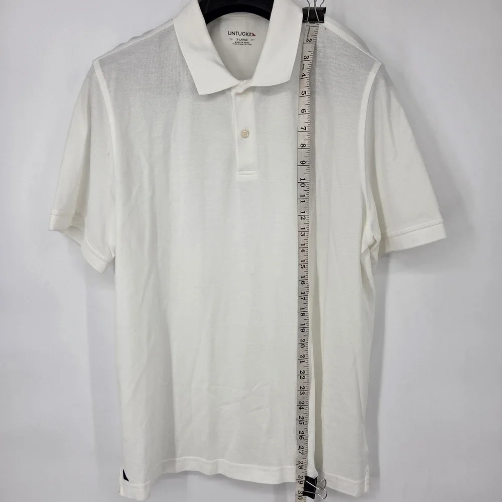UNTUCKit Polo Shirt Men's XL White Short Sleeve Casual Gondola Pima Cotton‎